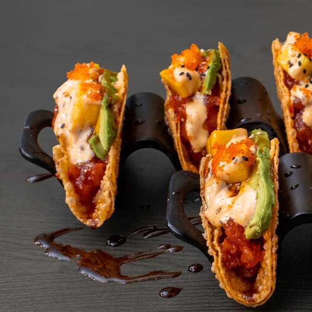 Spicy tuna tacos.
